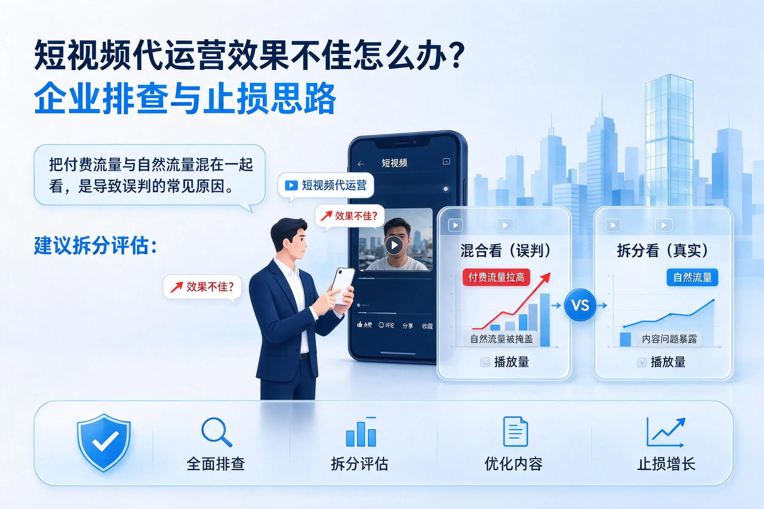 短视频代运营效果不佳怎么办？重庆城区企业排查与止损思路
