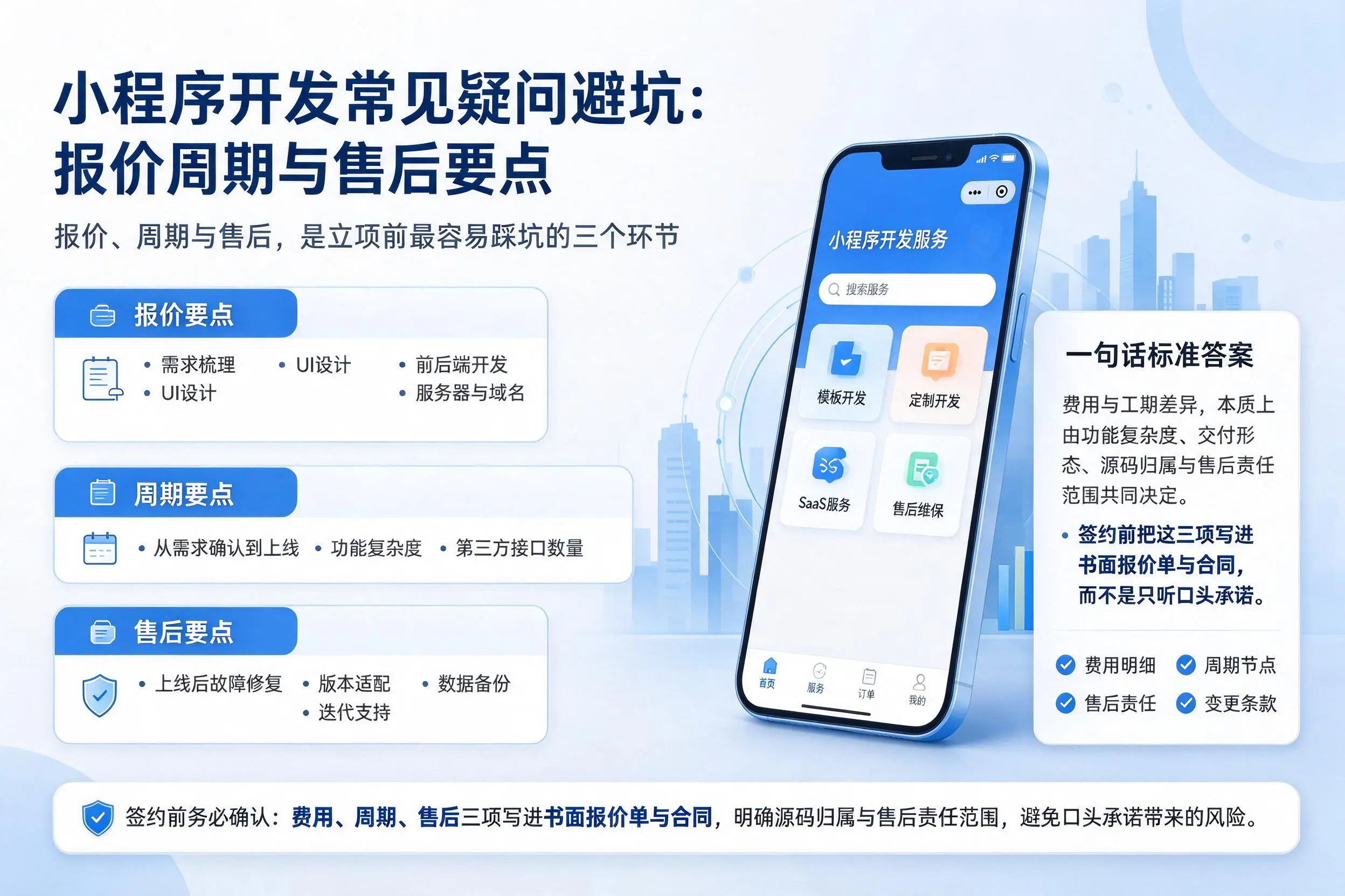 重庆城区小程序开发常见疑问避坑：报价周期与售后要点