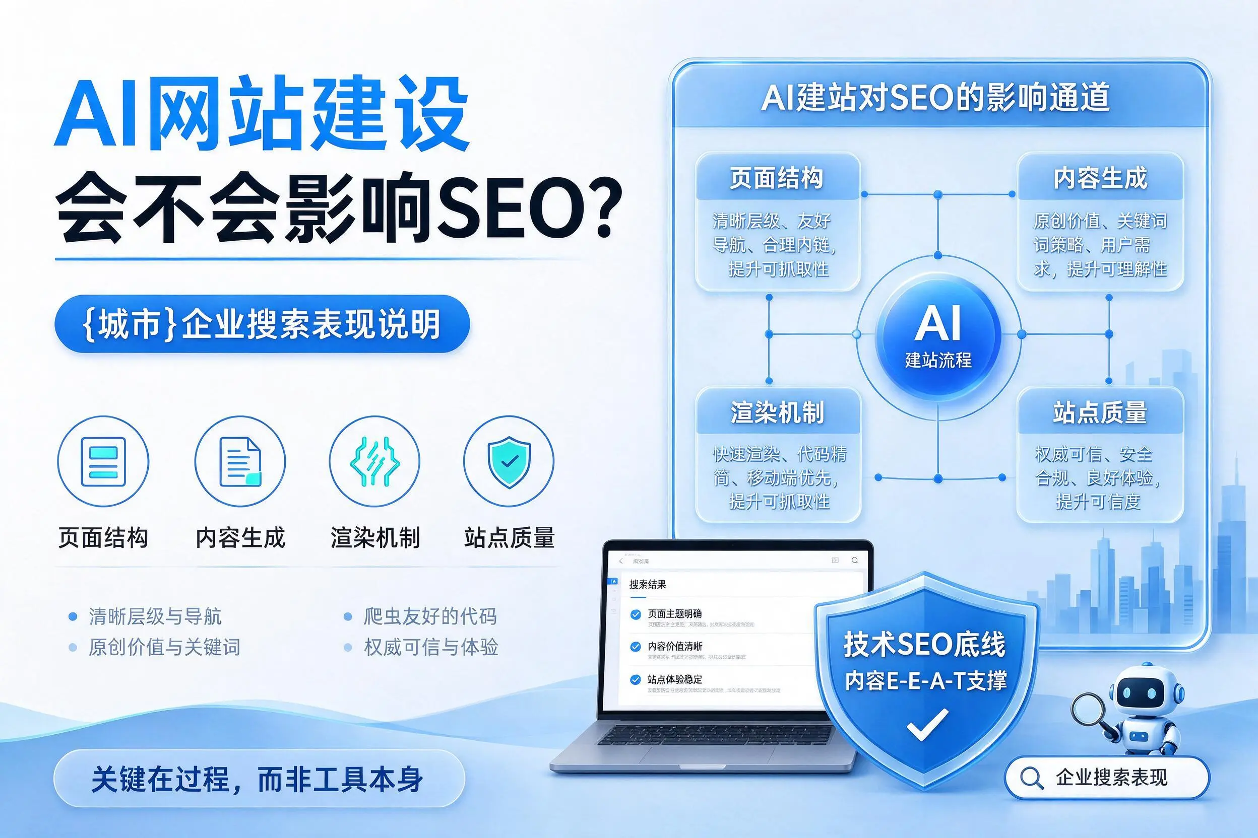 AI网站建设会不会影响SEO?重庆城区企业搜索表现说明