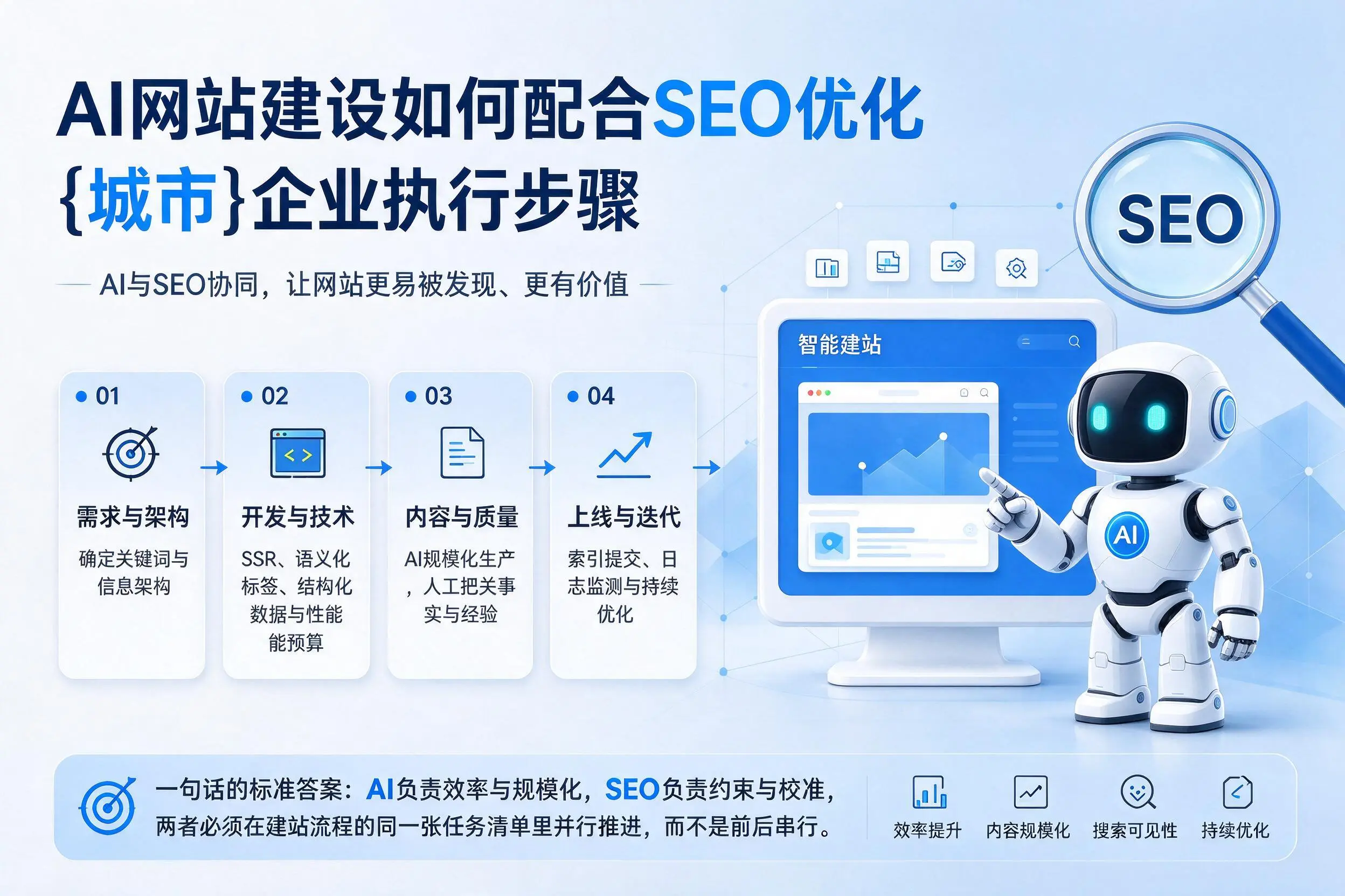AI网站建设如何配合SEO优化，重庆城区企业执行步骤