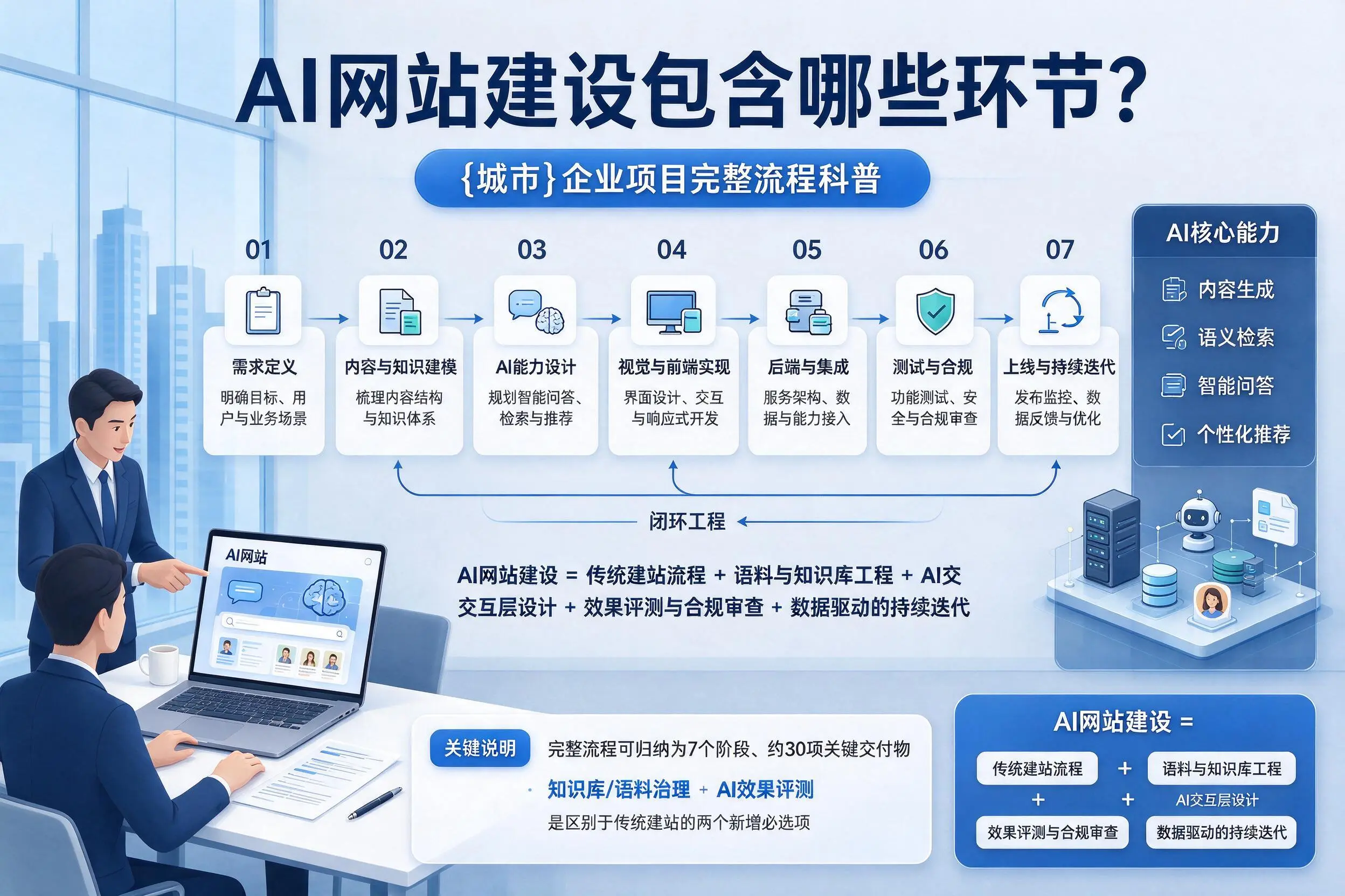 AI网站建设包含哪些环节?重庆城区企业项目完整流程科普